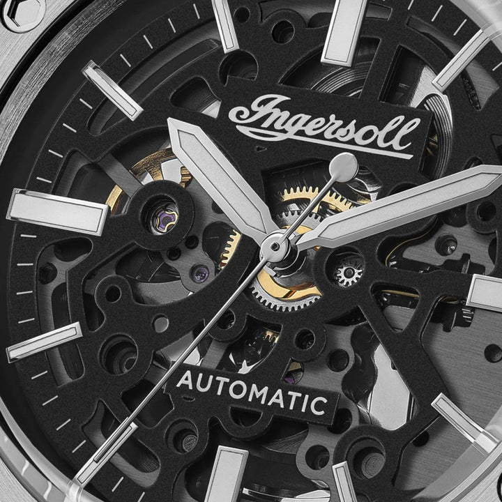 Ingersoll The Baller Automatic Black Dial Silver Stainless Steel Strap Watch