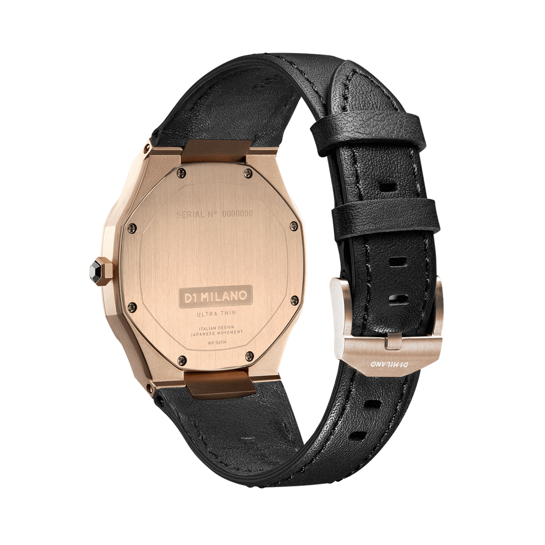 D1 Milano Ultra Slim 40mm Rose Gold Leather Watch