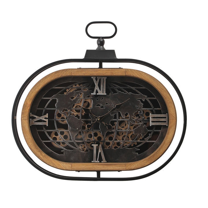 Colombo Oval Moving Cogs Wall Clock