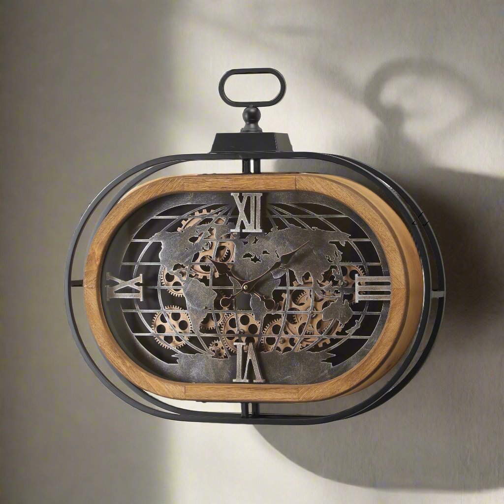 Colombo Oval Moving Cogs Wall Clock