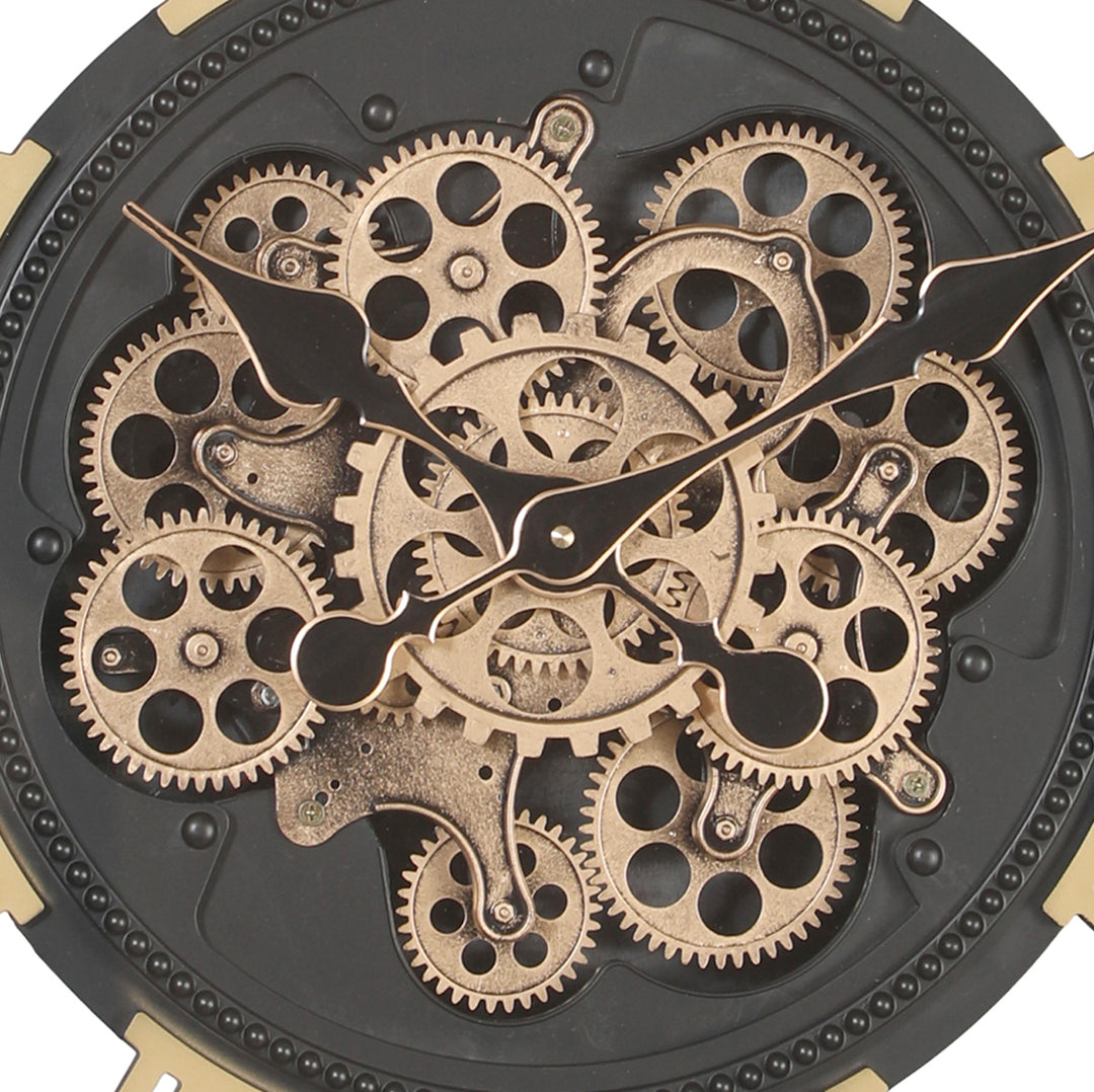 Valeno Round Moving Cogs Wall Clock