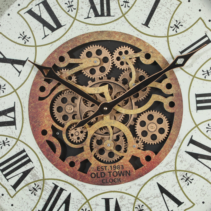 Est 1983 Round Moving Cogs Wall Clock