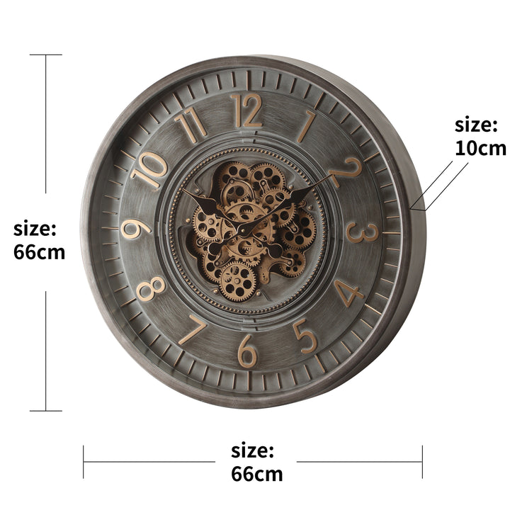 Krugg Round Moving Cogs Wall Clock