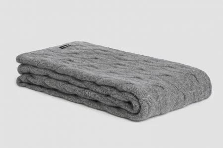 Bemboka Angora & Merino Wool Throws 130x230cm Pale Grey Bemboka Chunky Cable Angora & Merino Wool Throw - Pre-Shrunk Brand