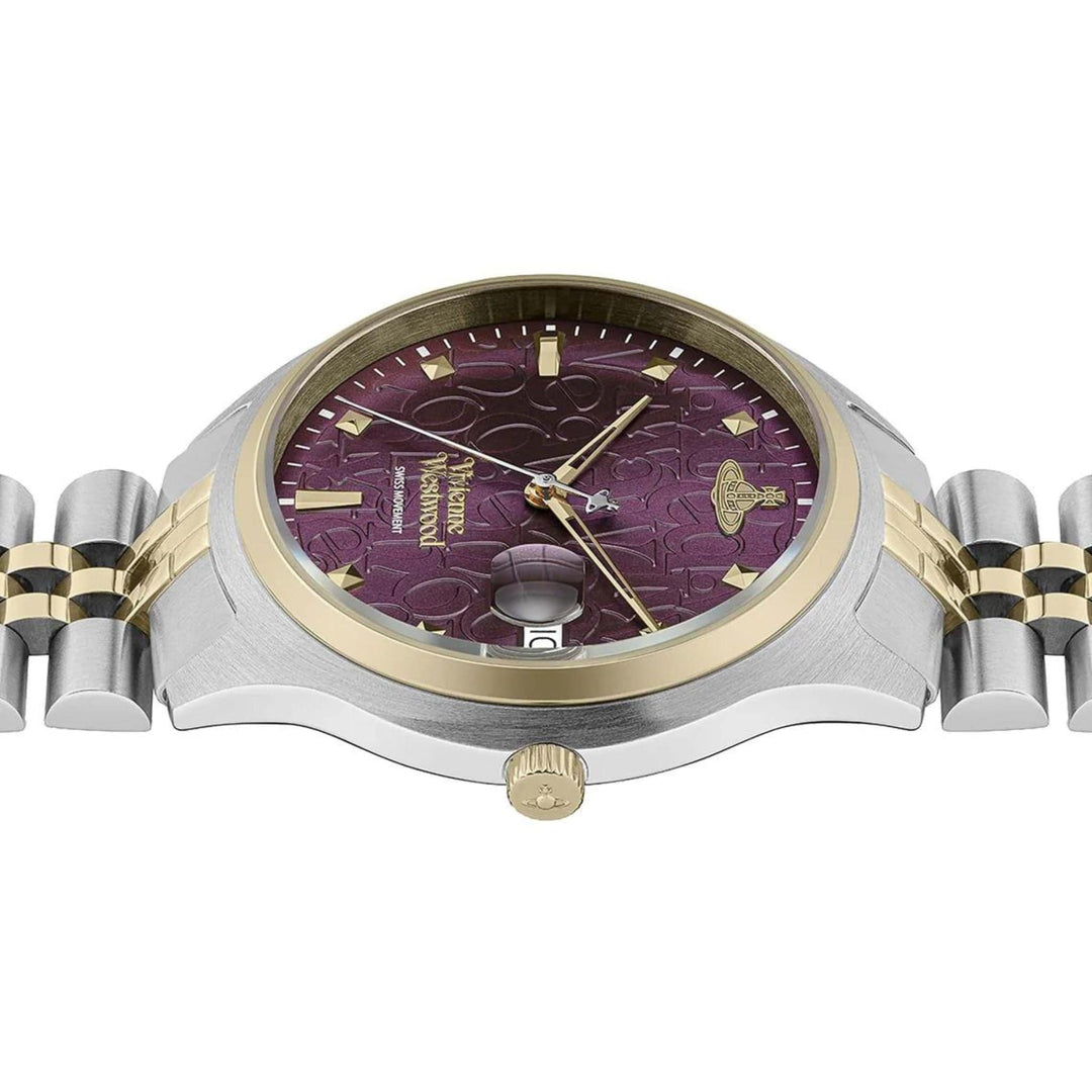 Vivienne Westwood Quartz Watches Vivienne Westwood Camberwell Purple 37mm Two Tone Watch Brand