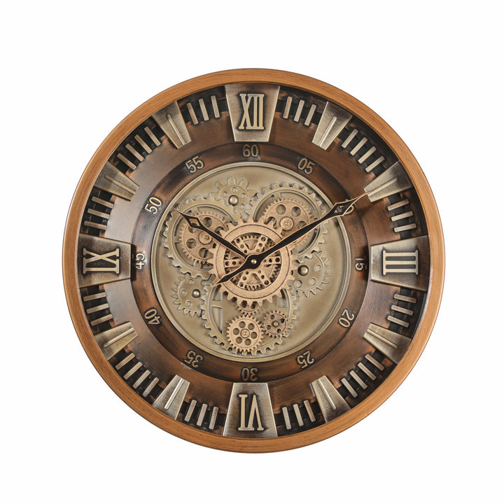 Chilli Wall Clock Roland Round Industrial Moving Cogs Wall Clock Brand