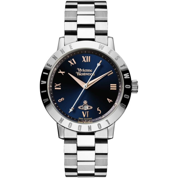 Vivienne Westwood Watch Vivienne Westwood Bloomsbury Watch Blue Dial Stainless Steel Silver Women's Designer I Vivienne Westwood Bloomsbury Watch Blue Stainless Steel Brand