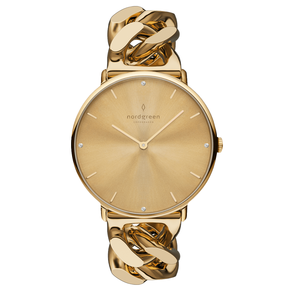 Nordgreen Watch Nordgreen Native 28mm Women's Gold Chain Crystal Dial Luxury Watch Brand